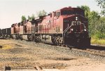 Coal train exits the yard